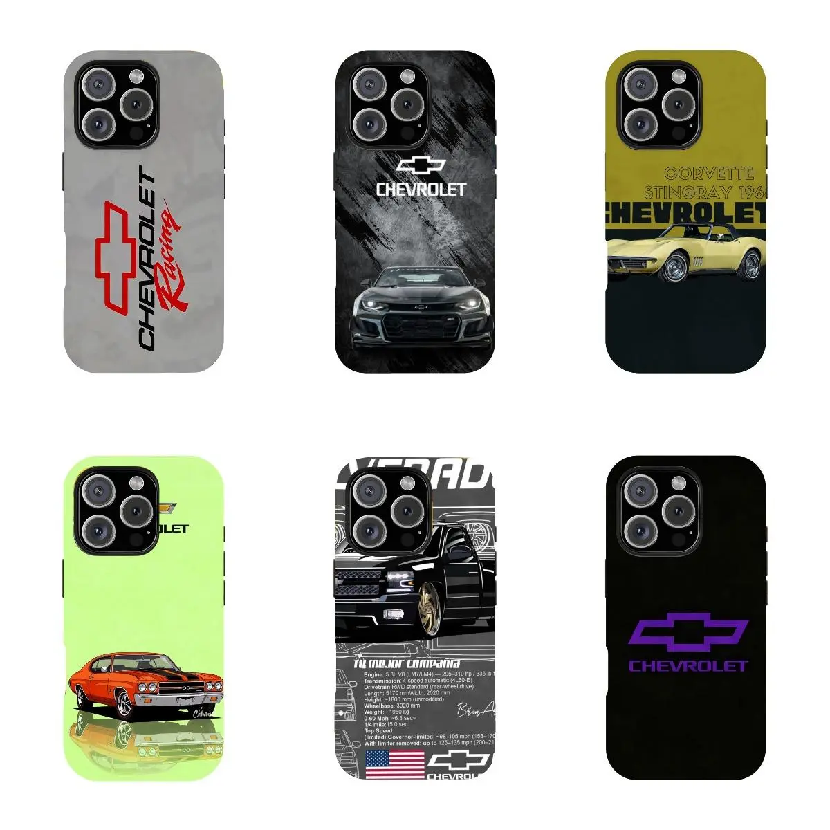 Chevrolet  Two-In-One Drop-Resistant Mobile Phone Case for iPhone17 16 15 14 Pro Max Pro Plus