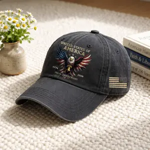 Patriotic Veteran Hat, 250th Anniversary USA Cap 1776–2026, Bald Eagle Military Veteran Gift, American Pride Cap for Men, Apparel Made In The USA