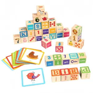 Wooden Building Blocks for Toddlers Montessori  Alphabet & Number Stacking Blocks, Educational Learning Toys Activity Toys for Toddler Gift