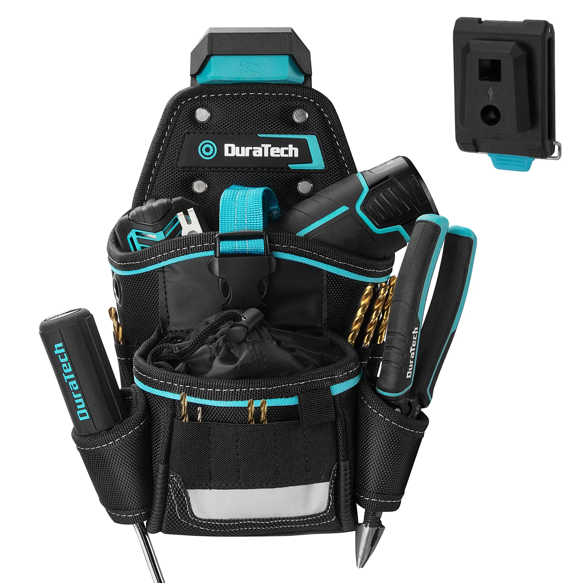 #summersale DuraTech Drill Holster with Quick Release Buckle, Driver Holster with Side Bit Pocket, Drill Holder with Holder Strap, Fits Most Belts for Electric Drills, DIY & Jobsite Use