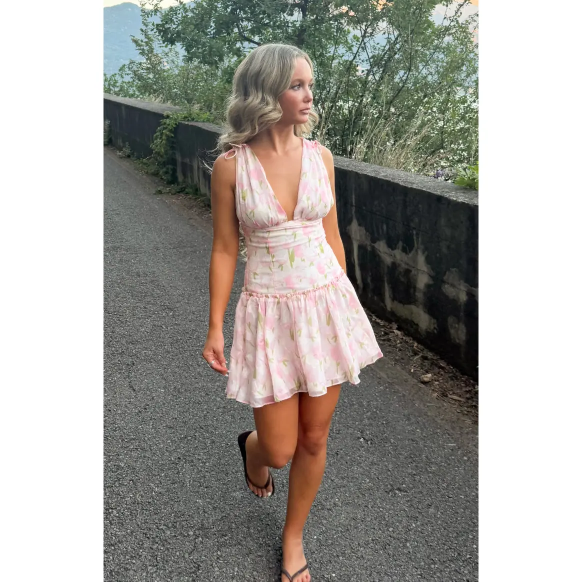 Effie Pink Floral Mini Dress