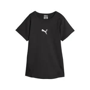PUMA Womens Compression Crew Neck Short Sleeve Athletic Casual Tops Casual - Black