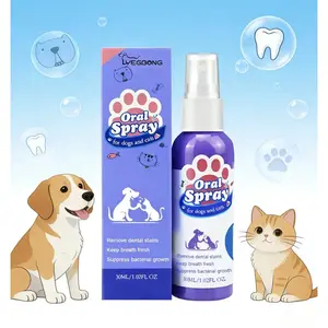 GOOGEER Pet Oral Spray, 30ML Bottle, Freshens Breath, Removes Stains, Supports Oral Care for Cats and Dogs,summervibes