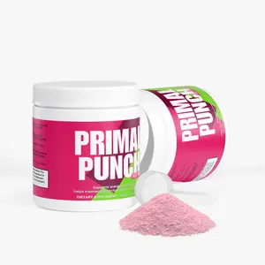 Primal Punch Energy Powder Fruit Punch Flavor Sugar Free Caffeine L-Theanine Electrolyte Rich Supplement for Energy Focus and Wellness Beverage Sport