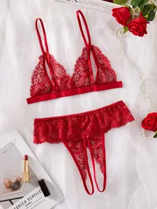 Large Size Xl-4xl Lace Two-Piece Plus Size Underwear Set, Soft Skin-Friendly Casual Home Wear, Comfortable and Stylish Lingerie