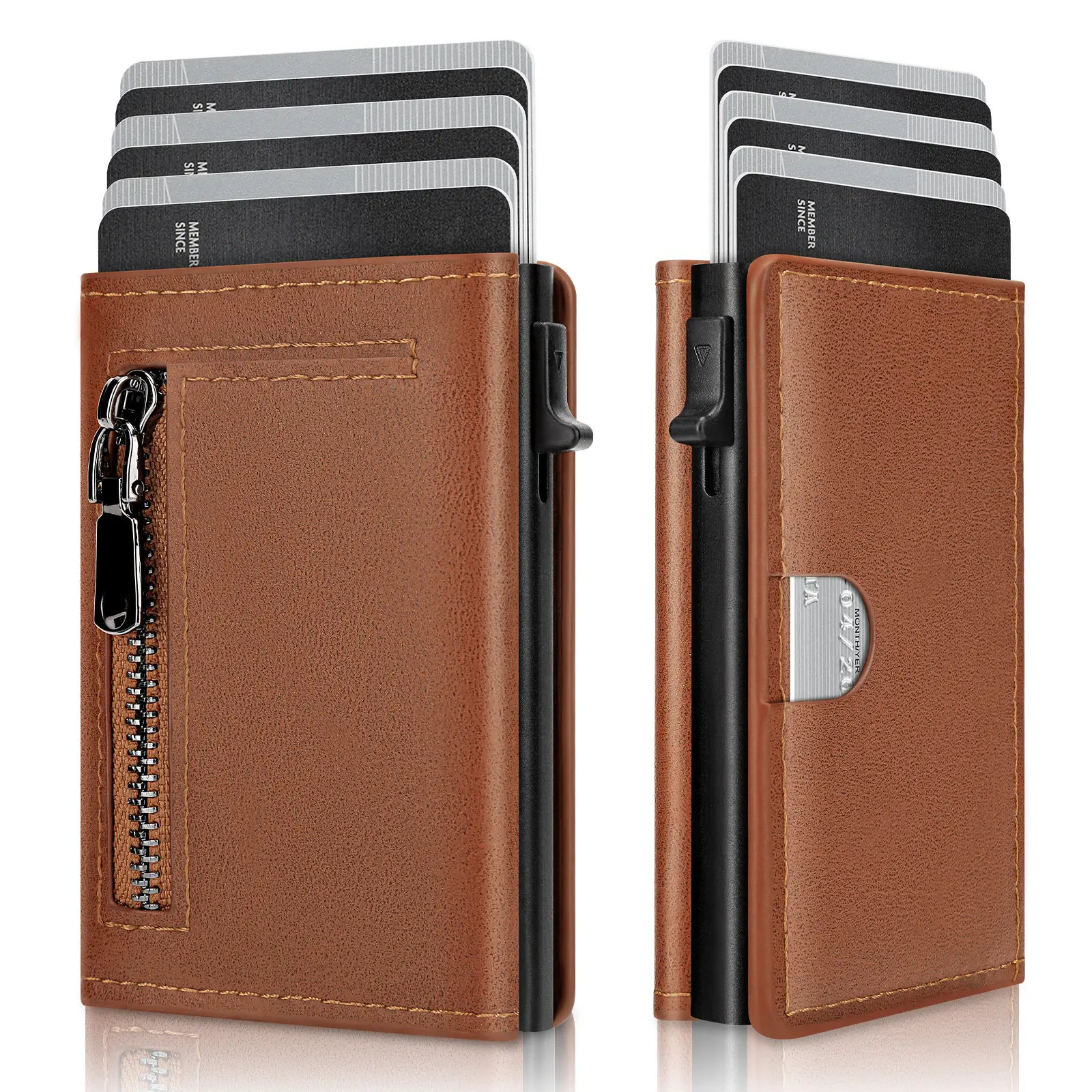 Men's Smart Wallet Minimalist Card Holder:9-14 Cards with RFID Blocking Upgrade Wallet for Daily Use Gift for Men with ID Window Coin & Cash Slot