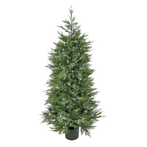 5 ft. Cypress Topiary Tree in Black Plastic Nursery Pot with Multi-Function LED Lights
