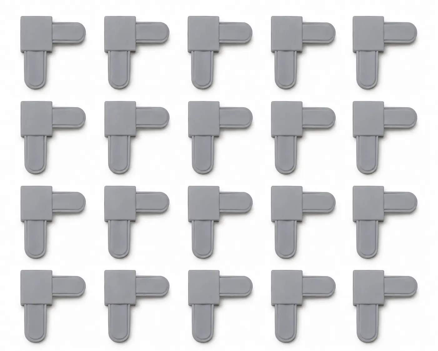 Mobile Home Parts Direct Gray Screen Frame Corners – 1/4" x 5/8", Square Cut, Plastic, 20 Pack