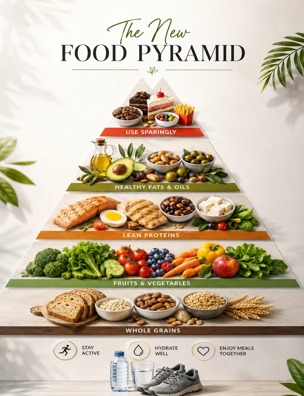 Food Pyramid Poster Healthy Eating Guide Nutrition Chart Educational Wall Art Diet Plan Print Balanced Diet Infographic Kitchen Classroom Decor Wellness Fitness Health Coach Office Clinic Nutritionist Home Wall Decor Learning Chart Gift for Students