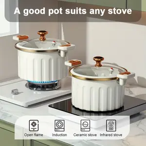 Enamel Cooking Pot, Large-capacity Double-handled Stew Pot, Non-stick Multifunctional Home Pot, Suitable for Large Gatherings Such As Labor Day, Christmas, And Other Celebrations.