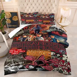 Stranger Things Theme Comforter Set (Including 1 Quilt And 1-2 Pillowcases), Bedding Sets, Very Suitable For Bedroom Decoration By Fans And Teenagers