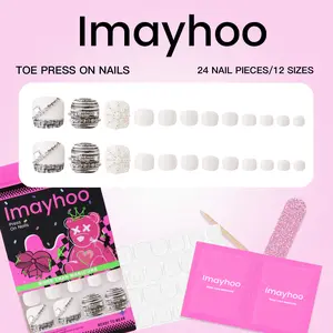 Imayhoo Toe nails Press on nails 24pcs IMHT0013-Nail Care,Nail Art