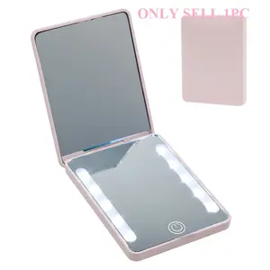 1. Portable LED Makeup Mirror, 2X HD Magnification, 3 Color Light Modes, Infinite Dimmable Touch Control,Type-C Rechargeable Foldable Travel Vanity Mirror, Compact Pocket Mirror for Dark Environments, On-the-Go Makeup Touch-Ups for Women