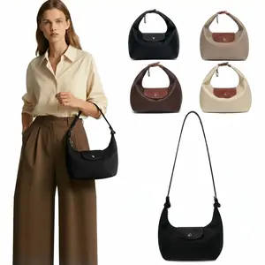Fashion Dumplings Bag Lightweight Durable Nylon Handbag with Adjustable Strap Satchel in Multiple Colors Stylish Essential Companion for Versatile Use