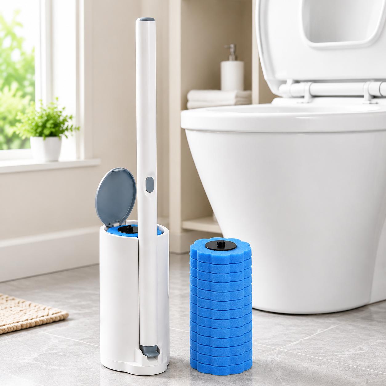 Disposable Toilet Brush Set – Toilet Bowl Cleaner with Holder & Refills for Deep Cleaning & Hygienic Bathroom Care