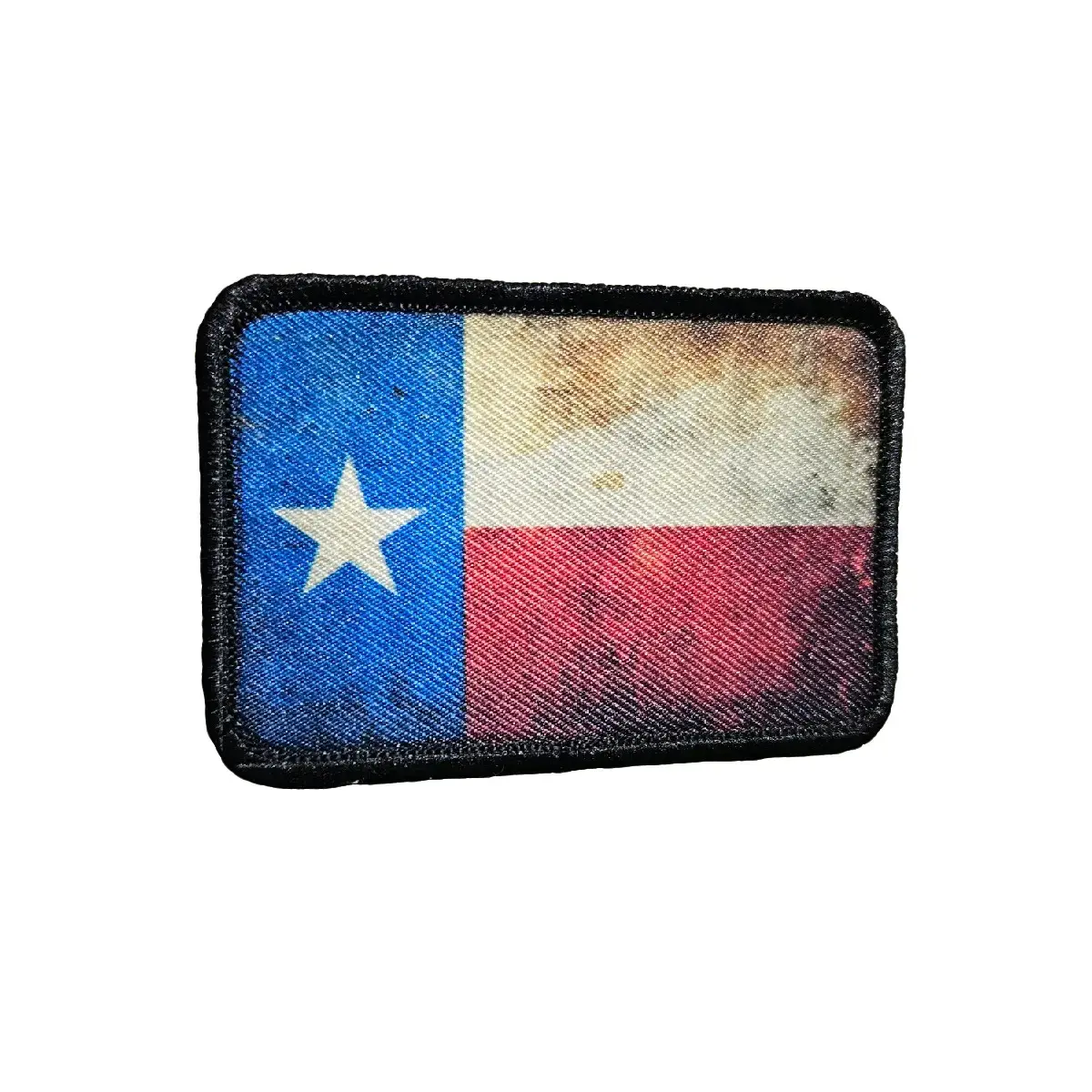 Distressed Texas state flag 2"x3" Morale Patch with Hook and Loop Backing for Clothing and Bags