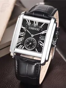 Men's Vintage Rectangle Dial Quartz Watch, Fashion Watch for Party, Daily Clothing Decor, Trendy All-match & Exquisite Watch for Birthday Gift with Box