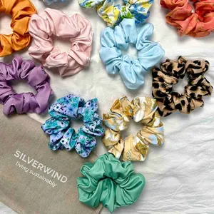 Hair Scrunchies Elastic Hair Bands Scrunchy Hair Ties Ropes Scrunchie for Women or Girls Hair Accessories(2 Scrunchies Pack, Multi Colours)