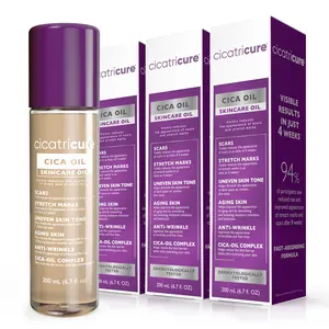 Cicatricure Cica Oil, 3 Pack, for Stretch Marks & Scars, Visible Results in 4 Weeks, Pregnancy Must-Haves Body Oil with Vitamin E, Stretch Mark Oil, Scar Treatment with Botanical Ingredients, 6.7 fl oz