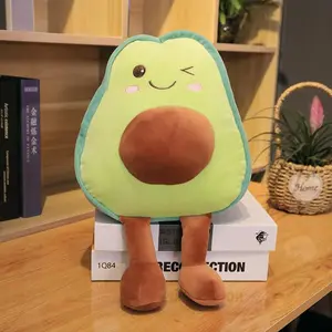 30-85CM Kawaii Cartoon Simulation Anime Avocado Stuffed Fruit Plush Toy Children's Avocado Handmade Doll Festival Gift
