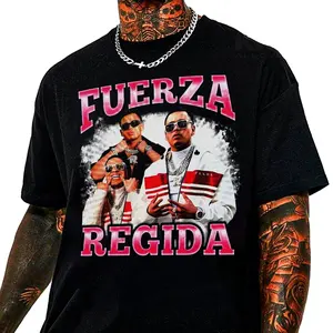 Hot Fuerza Regida Music Concert Shirt Rare Men S-2XL Tee