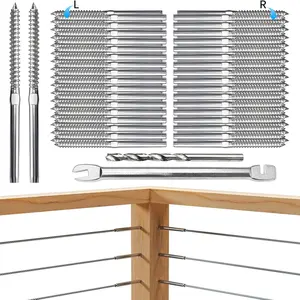Swage Lag Screws for  Railing - 80 Pack T316 Stainless Steel Left and Right Handed Thread - 1/8"  Railing Hardware Kit for Deck Stair   Railing System
