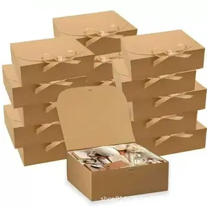 Large Gift Boxes Set of 6, Gift Packaging, Elegant Ribbon Closure, Perfect for Christmas, Valentine's Day, New Year, Birthdays & Weddings