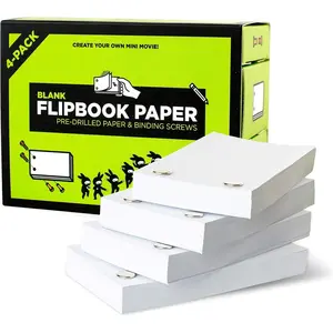 Professional Flip Book Kit by Oaktown Supply - 480 Sheets of Blank Flipbook Paper with Holes on The Side and Screws - Animation Creator Flip Books - for Creative Kids and Adults Who Like Drawing