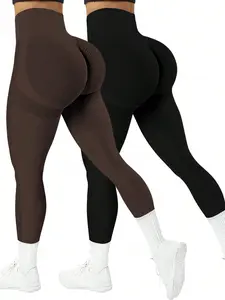 Women's Solid Color High Waist Sports Leggings, Breathable Comfortable Skinny Pants, Ladies Sportswear for Yoga Gym Workout