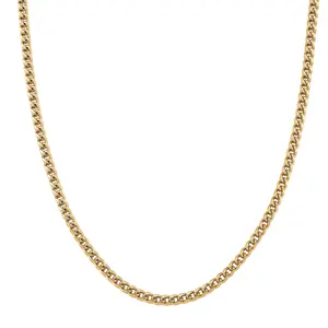 Shop LC Criss Cross Chain Necklace in ION Plated Yellow Gold Stainless Steel 18-20 Inches