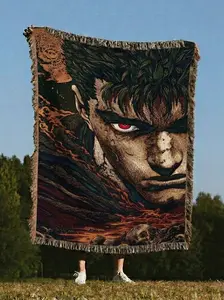 Anime Woven Blanket, Unique Room Decor Perfect Gift for Fans