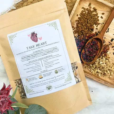 Take Heart: Loose-Leaf Herbal Tea Blend for Heart Wellness & Emotional Balance (Caffeine-Free)