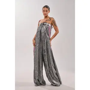 RUN THE SHOW METALLIC JUMPSUIT