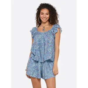 Violetta Defined Blossoms Top - Lace, Ruffle, Button, Straps, Womenswear, Blouse