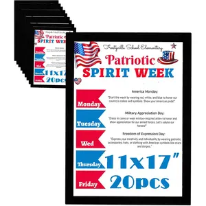 20 count  Poster Frame,11"x17"  Framed Holder,-? Plastic Poster Frames Sign Holder with  Strip    Metal Surface,for displaying Bulletin/Notice/Posters