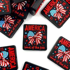1pc America 1776 Silicone Focal Beads - 4th of July Theme Crafting & Beading DIY