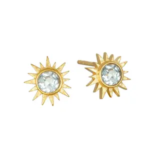 Light Seeker Blue Topaz Starburst Earrings