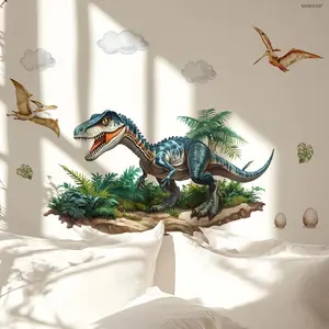 A (30*60cm) original forest dinosaur 2D flat wall sticker for home decoration, self-adhesive, M21386-NC