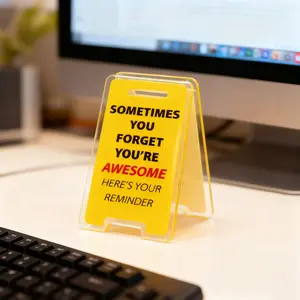 Charming Inspirational Quote Table Sign, Elegant Minimalist Design with Bold Lettering, Ideal Gift for Home/office Décor, Desk Signage Decoration