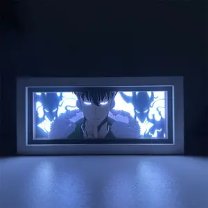 Solo Leveling Paper Cut Shadow Box Led Light Box for Room Decor Lightbox Kid Birthday Gift Anime Table Lamp Power