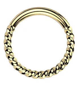 Gold PVD Twisted Titanium Segment Ring