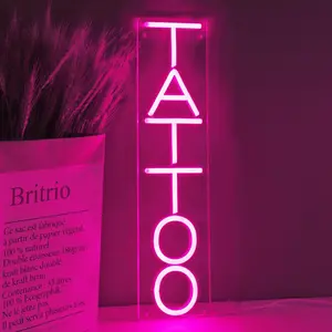 TATTOO Letter Design Neon Sign Light, USB Powered LED Neon Sign Light, Wall Art Decor for Business Stores Logo Window Display, Garage, Bedroom
