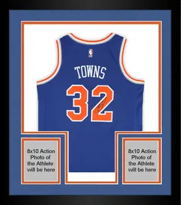 Framed Karl-Anthony Towns New York Knicks Autographed Nike Blue Icon Swingman Jersey - Fanatics Authentic Certified