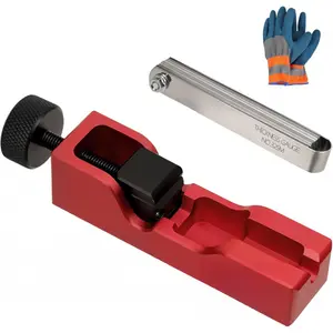 Spark Plug Gap Tool with 32 Blade Steel Feeler Gauge, Spark Plug Gapping Tool for Most 10mm 12mm 14mm 16mm Thread Spark Plugs, Red