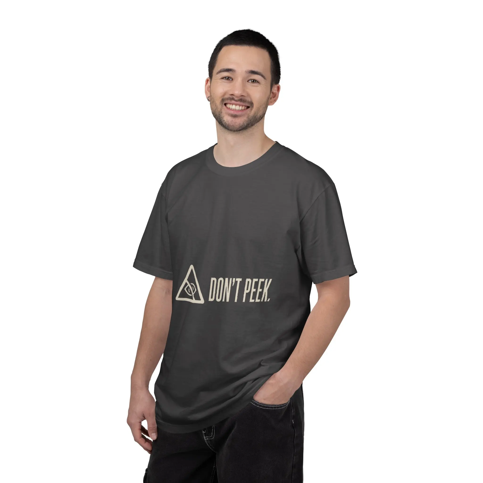 Don’t Peek Tactical FPS Gamer Shirt | 'Don’t Peek' triangle eye logo T-Shirt | Gaming humor