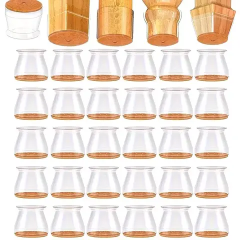 8/16/24pcs Chair rubber mat protects the floor from scratches and noise, chair foot mat, suitable for wood floors, tiles, daily household items felt slide.