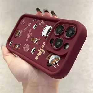 Coffee Pattern Phone Case, Cute Coffee Pattern Phone Case, Anti-drop Soft Phone Case, Phone Cover Compatible with iPhone 11 12 13 14 15 16 Series