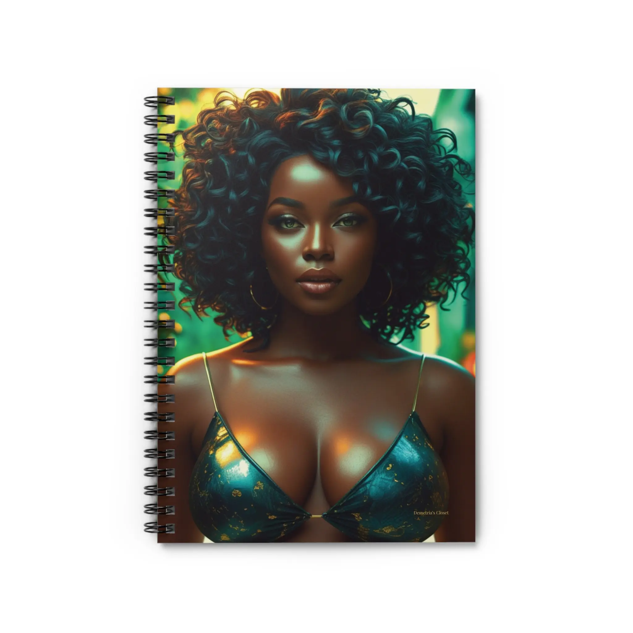 Melanin Glow Spiral Notebook | Lined Journal for Women | Melanin Aesthetic Journal | Black Girl Stationery Gift