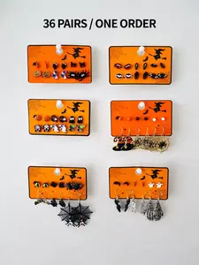 Alloy Earrings Set, 36 Pairs Stud Earrings & Dangle Earrings Set, Fashion Accessories for Women & Girls, Trendy All-match & Exquisite Jewelry for Gift, Halloween