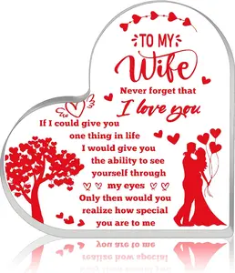 I Love You Gifts for Her – Romantic Acrylic Desk & Home Decor Gift for Wife from Husband – Perfect for Anniversary, Birthday, Christmas, Valentine’s Day & Mother’s Day
